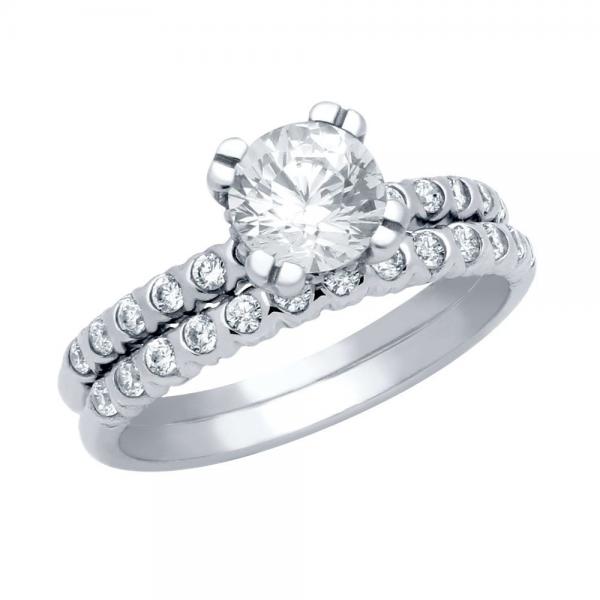 Set inele argint 925 rodiat cu pietre albe [1]